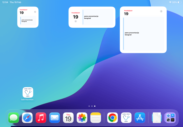 Event example widget